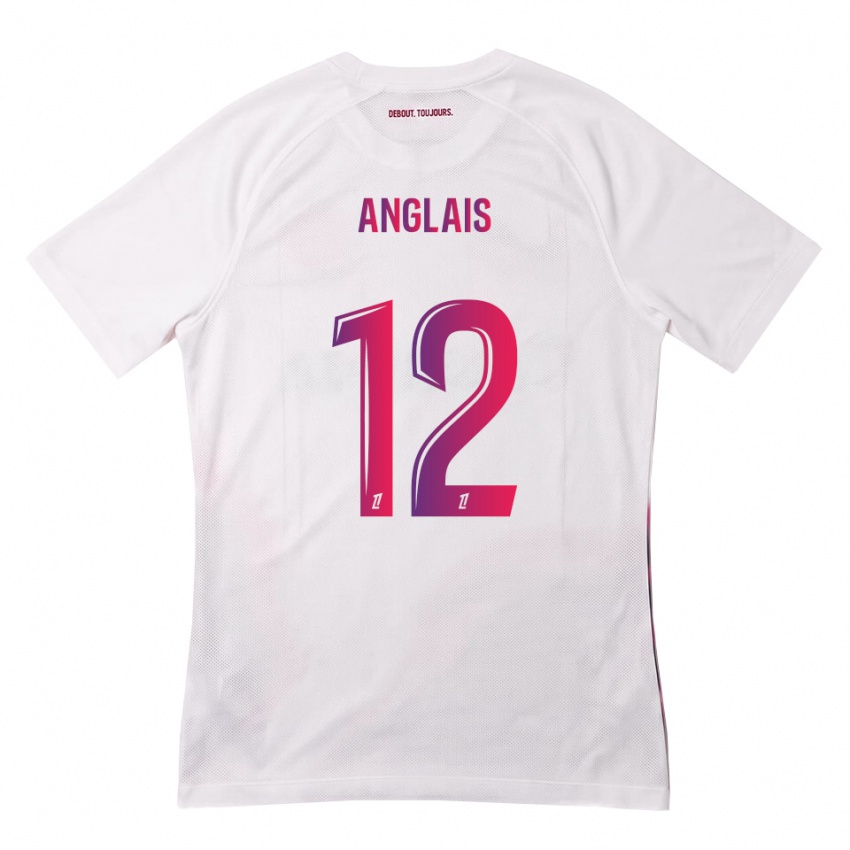 ילדים Anaëlle Anglais #12 לבן ורוד סגול הרחק ג'רזי 2026/27 חולצה קצרה