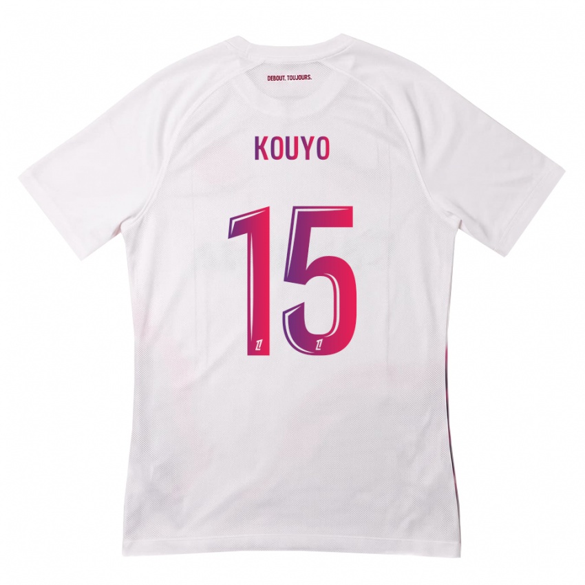 ילדים Dan Kouyo #15 לבן ורוד סגול הרחק ג'רזי 2026/27 חולצה קצרה