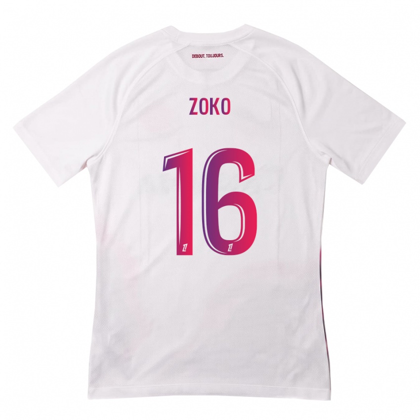 ילדים Nathan Zoko #16 לבן ורוד סגול הרחק ג'רזי 2026/27 חולצה קצרה