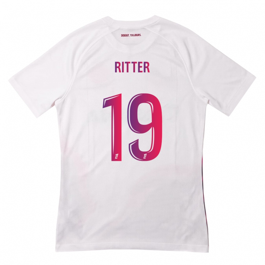 ילדים מורגן ריטר #19 לבן ורוד סגול הרחק ג'רזי 2026/27 חולצה קצרה