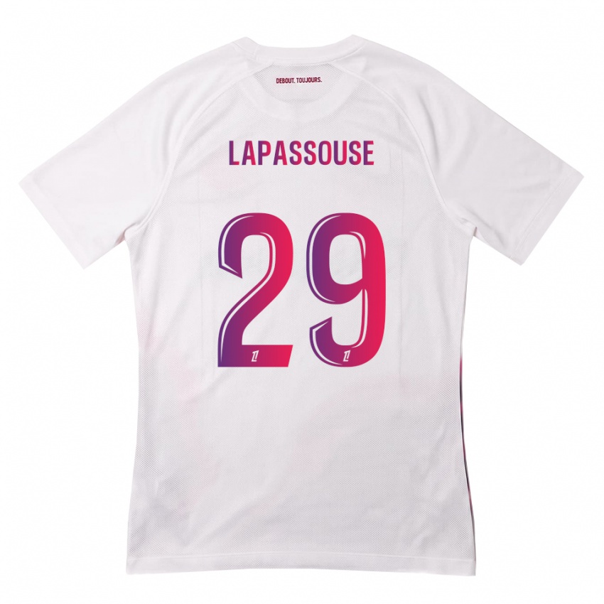 ילדים Louna Lapassouse #29 לבן ורוד סגול הרחק ג'רזי 2026/27 חולצה קצרה