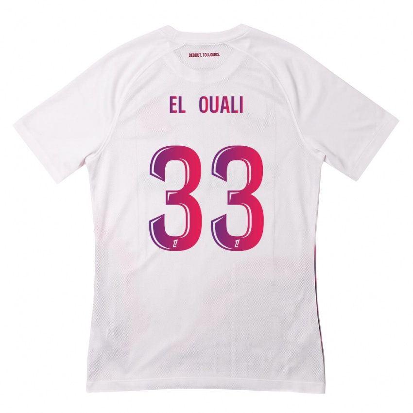 ילדים Adam El Ouali #33 לבן ורוד סגול הרחק ג'רזי 2026/27 חולצה קצרה