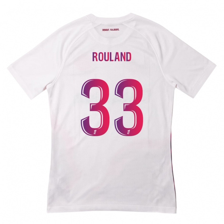 ילדים Prune Rouland #33 לבן ורוד סגול הרחק ג'רזי 2026/27 חולצה קצרה