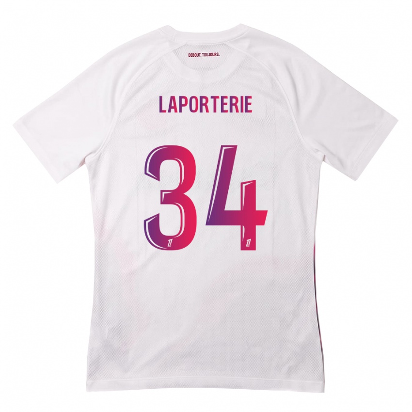 ילדים Ambre Laporterie #34 לבן ורוד סגול הרחק ג'רזי 2026/27 חולצה קצרה