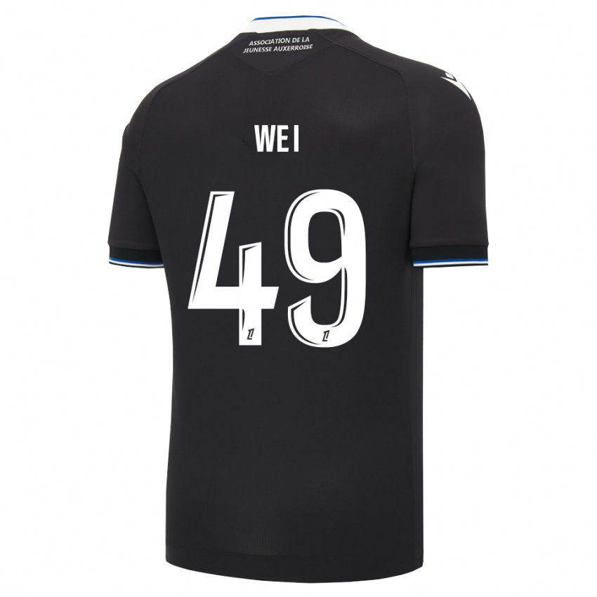 ילדים Xiangxin Wei #49 שחור כחול לבן הרחק ג'רזי 2026/27 חולצה קצרה
