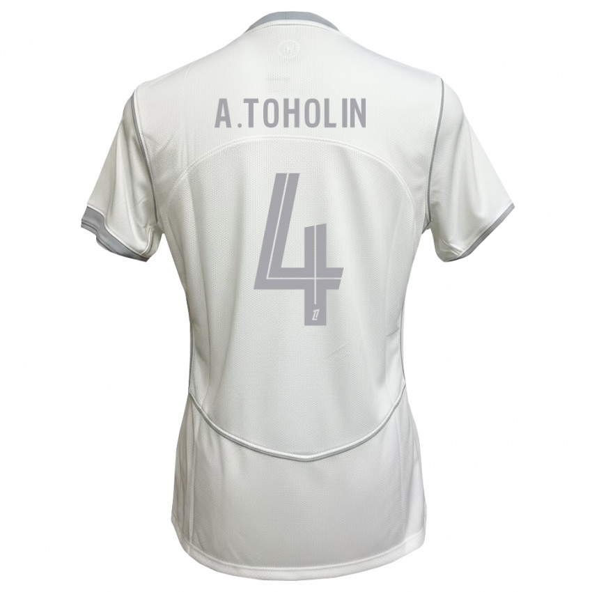 ילדים Abdine Toholin #4 לבן אפור הרחק ג'רזי 2026/27 חולצה קצרה