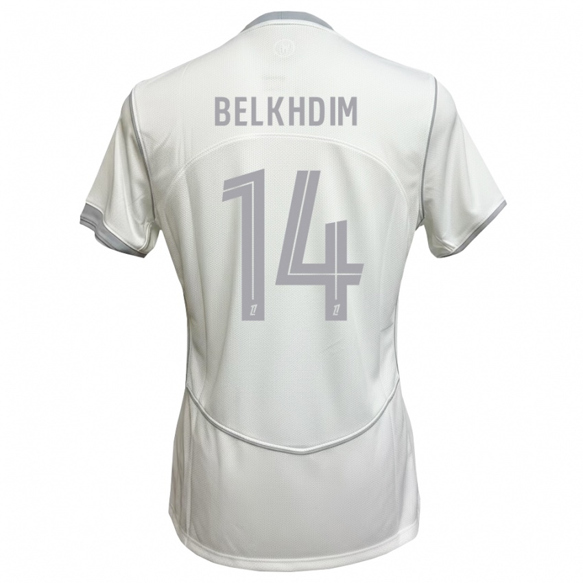 ילדים Yassin Belkhdim #14 לבן אפור הרחק ג'רזי 2026/27 חולצה קצרה