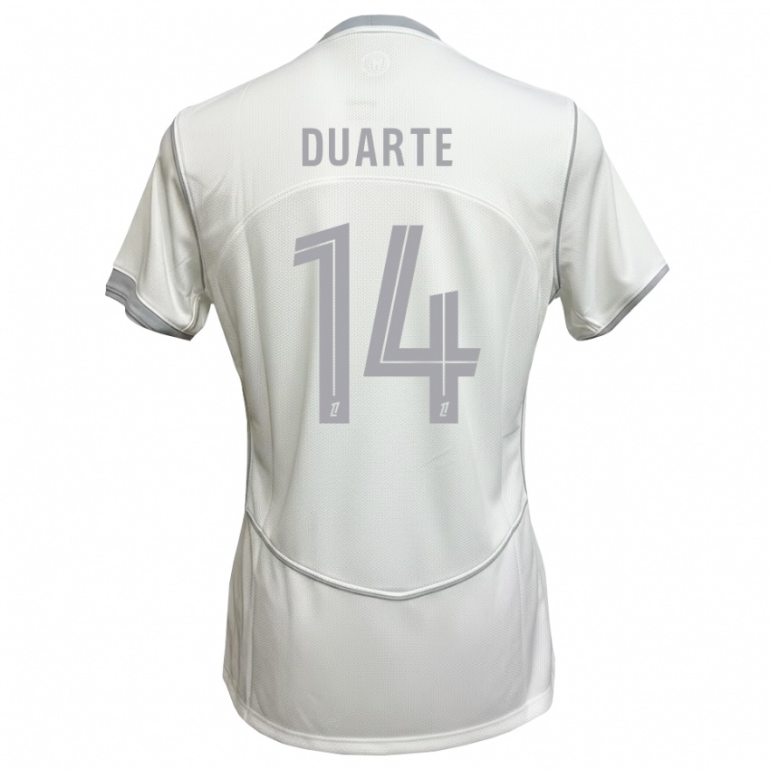 ילדים Luis Duarte #14 לבן אפור הרחק ג'רזי 2026/27 חולצה קצרה