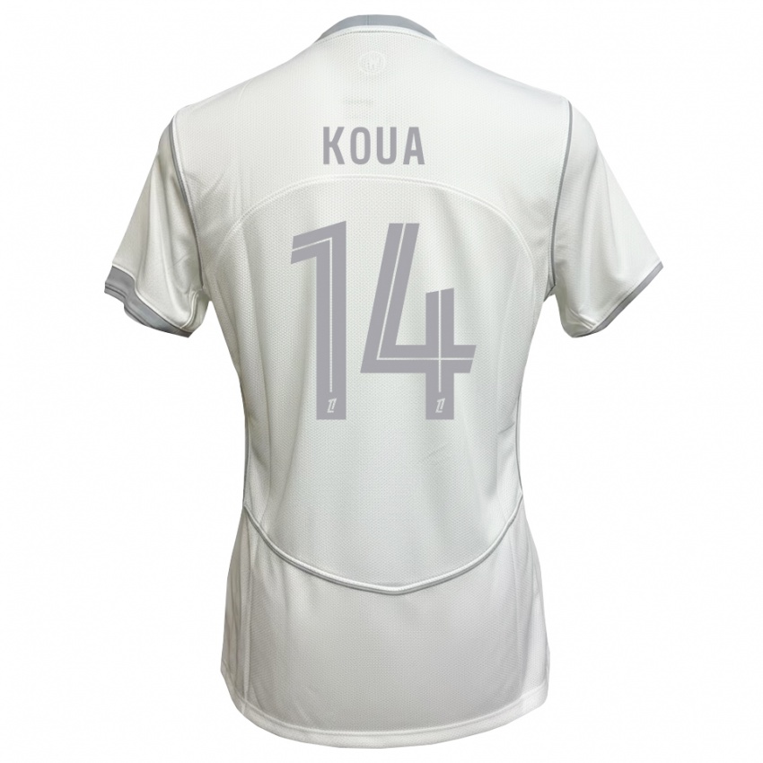 ילדים Moran Koua #14 לבן אפור הרחק ג'רזי 2026/27 חולצה קצרה