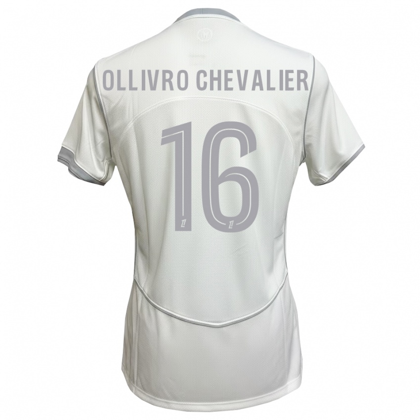 ילדים Sacha Ollivro Chevalier #16 לבן אפור הרחק ג'רזי 2026/27 חולצה קצרה