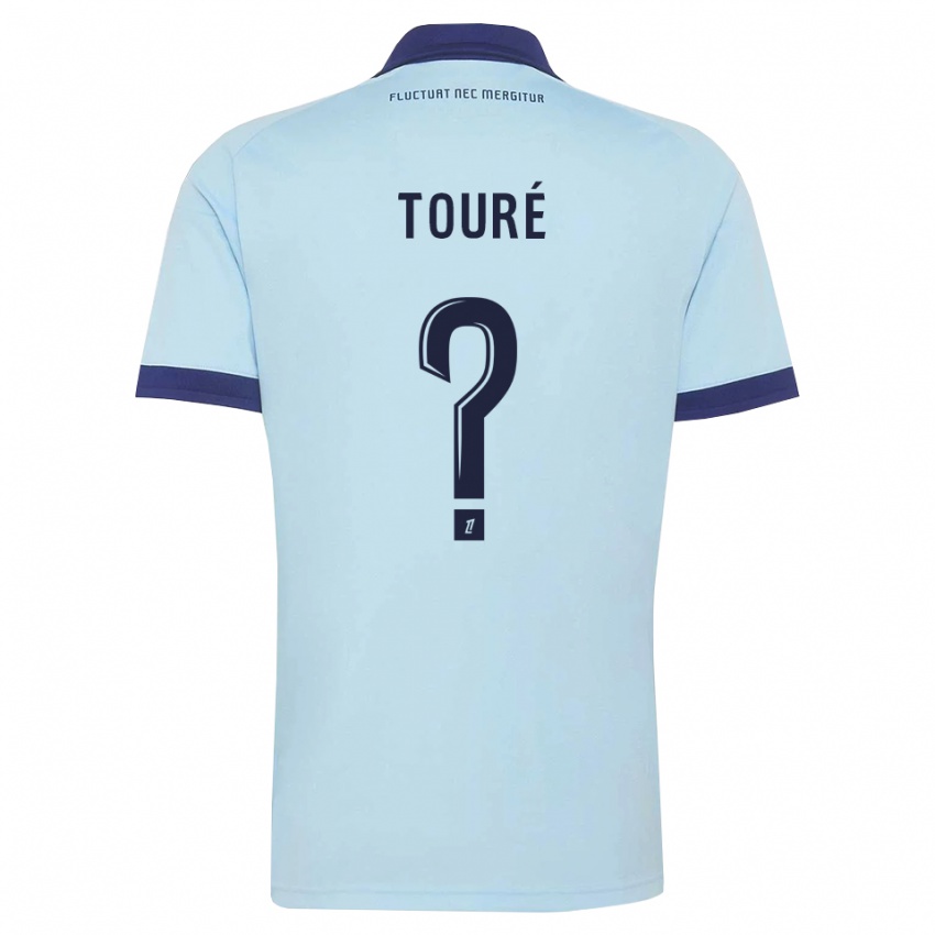 ילדים Kaïs Touré #0 כחול תירס שחור הרחק ג'רזי 2026/27 חולצה קצרה