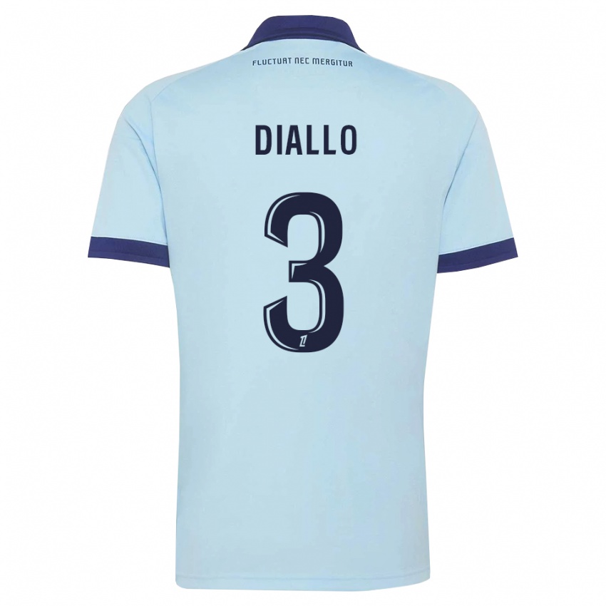 ילדים Ibrahim Diallo #3 כחול תירס שחור הרחק ג'רזי 2026/27 חולצה קצרה