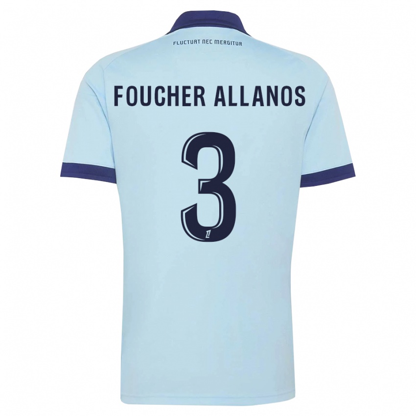 ילדים Ismaël Foucher Allanos #3 כחול תירס שחור הרחק ג'רזי 2026/27 חולצה קצרה