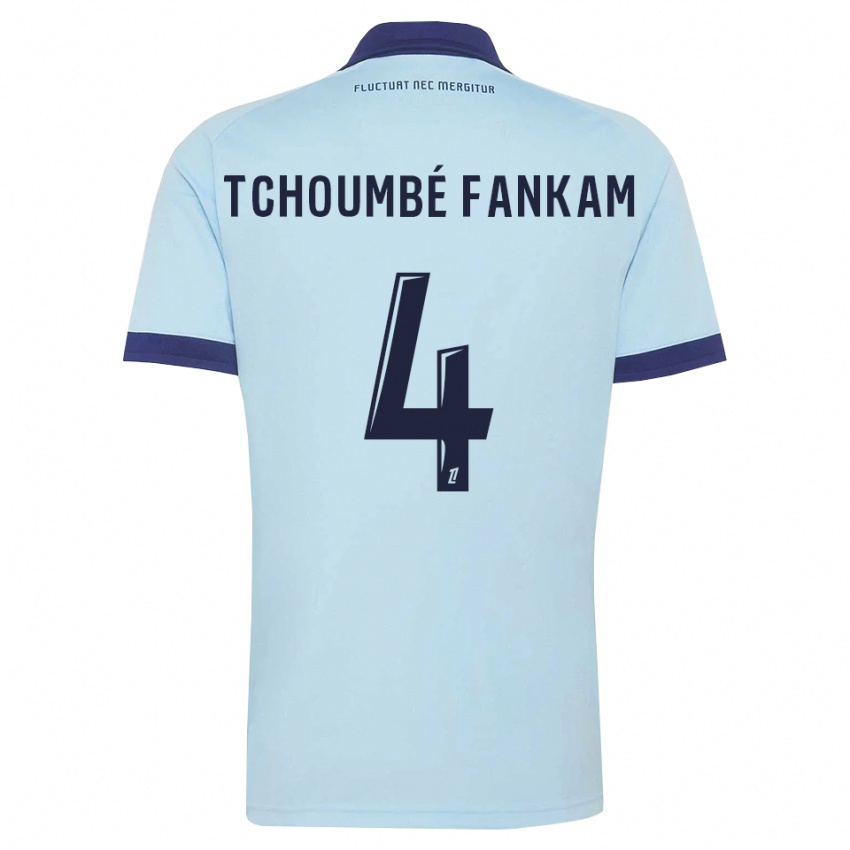 ילדים Erwan Tchoumbé Fankam #4 כחול תירס שחור הרחק ג'רזי 2026/27 חולצה קצרה