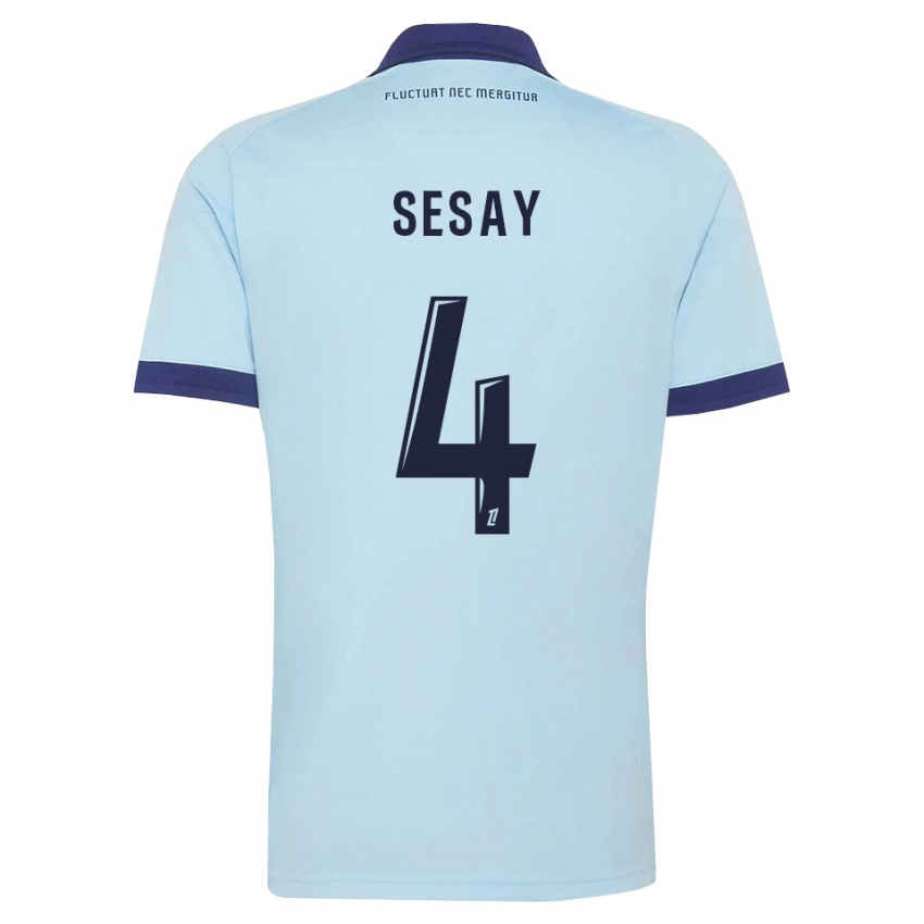 ילדים Mohamed Sesay #4 כחול תירס שחור הרחק ג'רזי 2026/27 חולצה קצרה