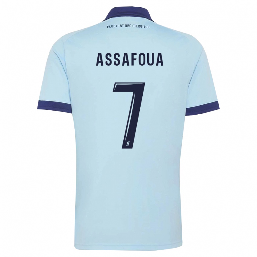ילדים Nolhan Assafoua #7 כחול תירס שחור הרחק ג'רזי 2026/27 חולצה קצרה