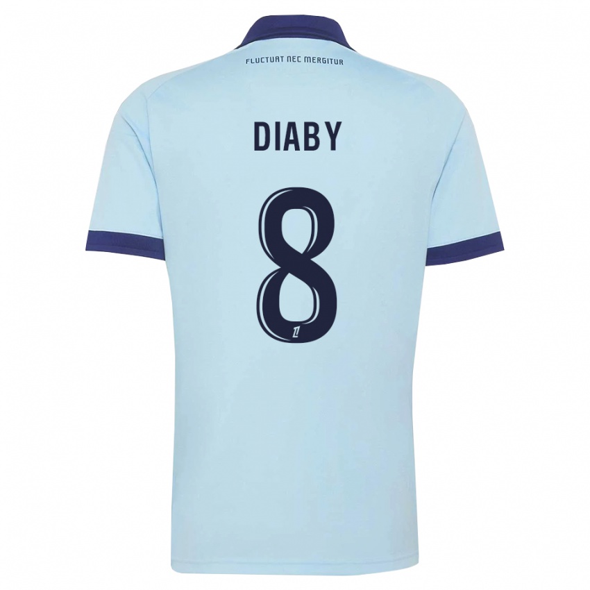 ילדים Aboubakar Diaby #8 כחול תירס שחור הרחק ג'רזי 2026/27 חולצה קצרה