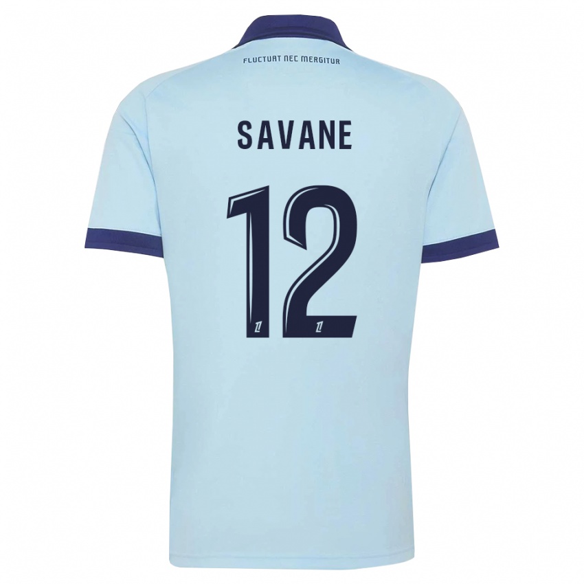 ילדים Mohamed Savane #12 כחול תירס שחור הרחק ג'רזי 2026/27 חולצה קצרה