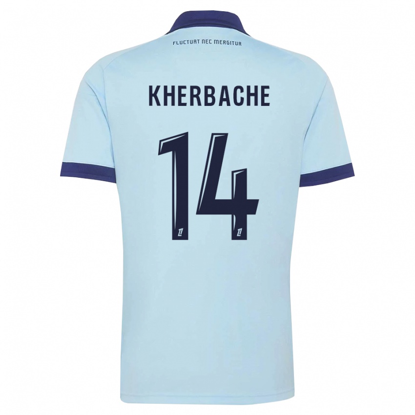 ילדים Yoann Kherbache #14 כחול תירס שחור הרחק ג'רזי 2026/27 חולצה קצרה