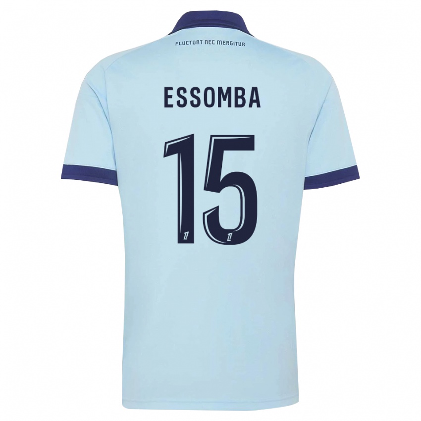 ילדים Aaron Essomba #15 כחול תירס שחור הרחק ג'רזי 2026/27 חולצה קצרה