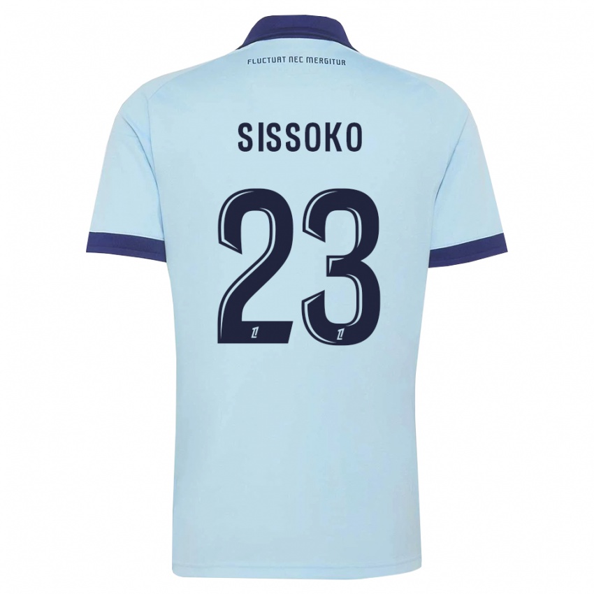 ילדים Teninsoun Sissoko #23 כחול תירס שחור הרחק ג'רזי 2026/27 חולצה קצרה
