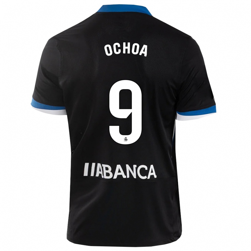ילדים Martín Ochoa #9 שחור כחול לבן הרחק ג'רזי 2026/27 חולצה קצרה