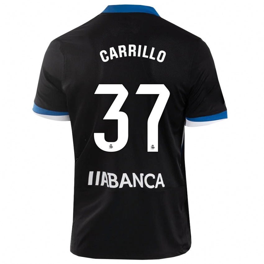 ילדים Noé Carrillo #37 שחור כחול לבן הרחק ג'רזי 2026/27 חולצה קצרה
