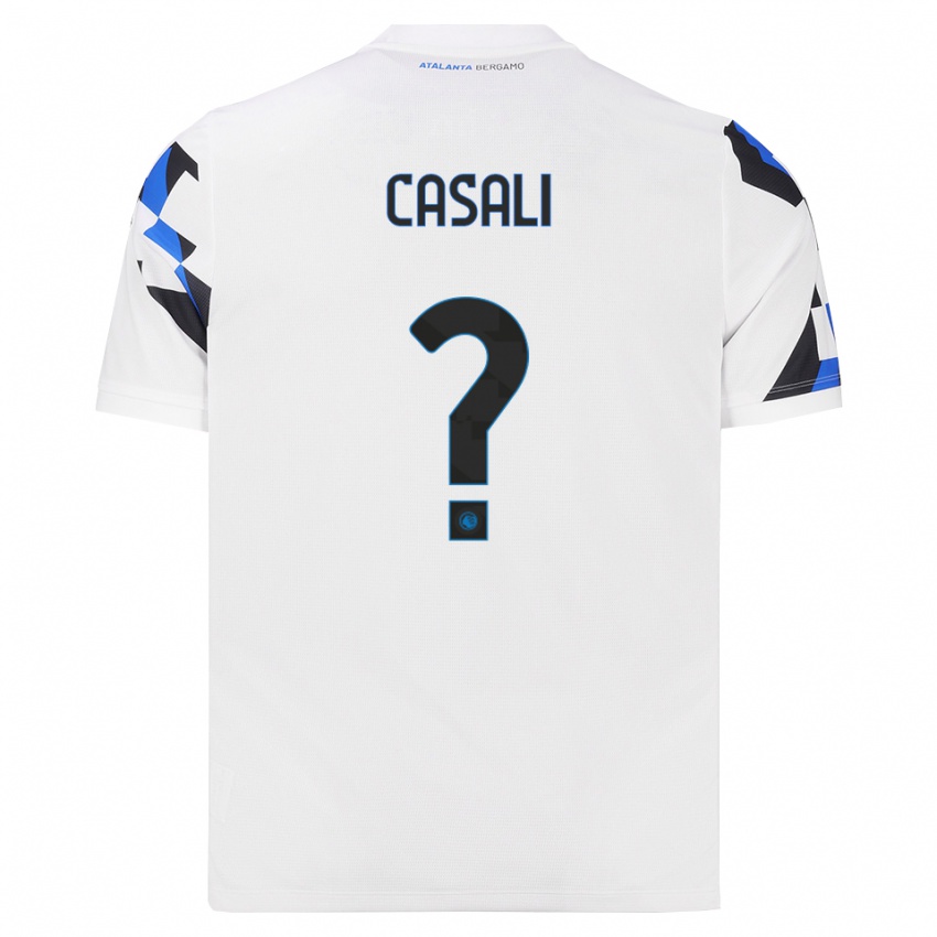 ילדים Matteo Casali #0 לבן אדום כחול הרחק ג'רזי 2026/27 חולצה קצרה