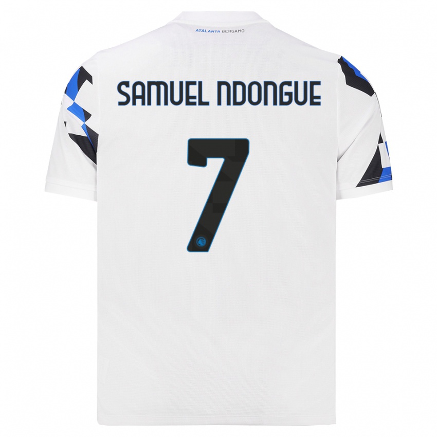 ילדים Frederick Samuel Ndongue #7 לבן אדום כחול הרחק ג'רזי 2026/27 חולצה קצרה