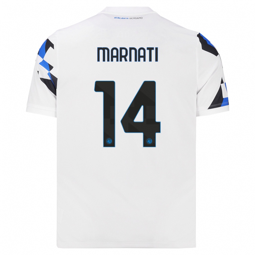 ילדים Sebastiano Marnati #14 לבן אדום כחול הרחק ג'רזי 2026/27 חולצה קצרה