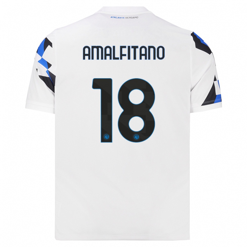 ילדים Nicolò Amalfitano #18 לבן אדום כחול הרחק ג'רזי 2026/27 חולצה קצרה