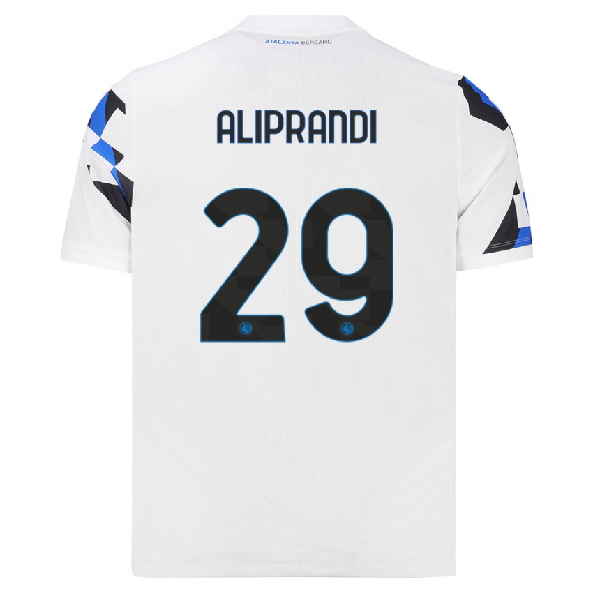ילדים Mattia Aliprandi #29 לבן אדום כחול הרחק ג'רזי 2026/27 חולצה קצרה