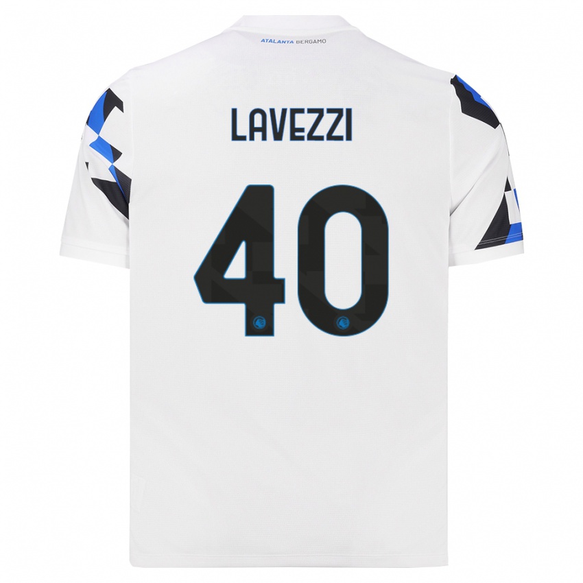 ילדים Filippo Lavezzi #40 לבן אדום כחול הרחק ג'רזי 2026/27 חולצה קצרה