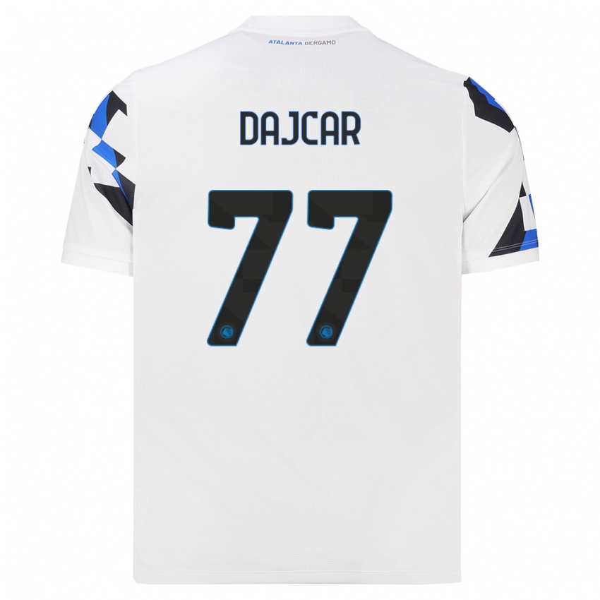 ילדים Matevz Dajcar #77 לבן אדום כחול הרחק ג'רזי 2026/27 חולצה קצרה