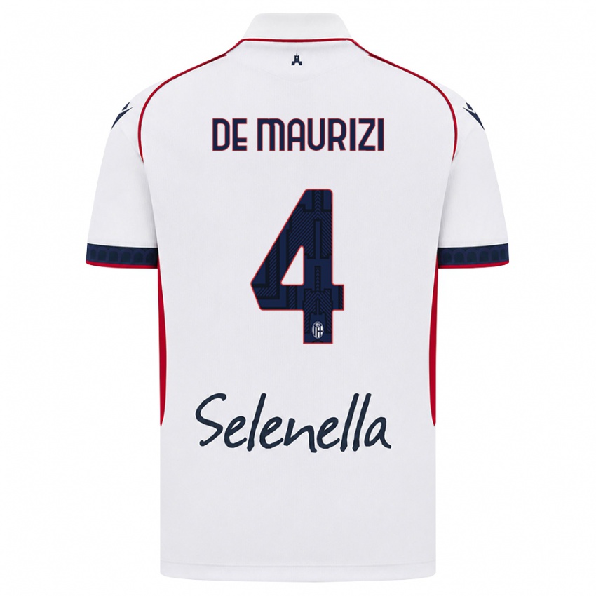 ילדים Alessandro De Maurizi #4 לבן אדום כחול מלכותי הרחק ג'רזי 2026/27 חולצה קצרה