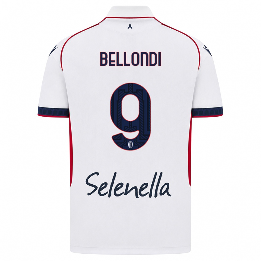 ילדים Nicolò Bellondi #9 לבן אדום כחול מלכותי הרחק ג'רזי 2026/27 חולצה קצרה