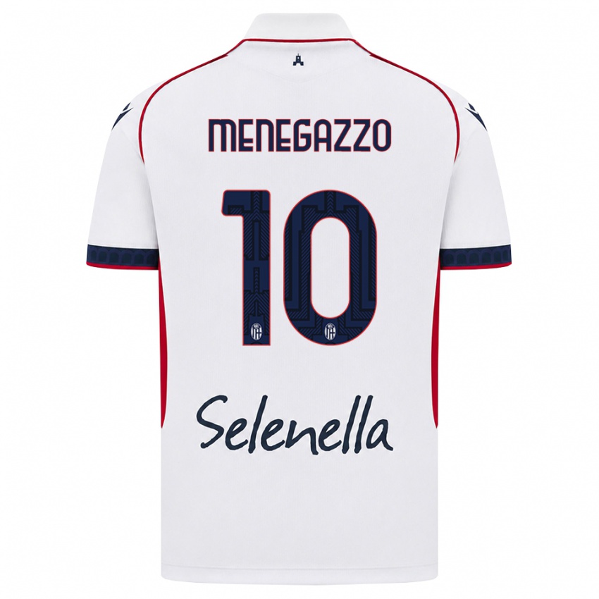 ילדים Lorenzo Menegazzo #10 לבן אדום כחול מלכותי הרחק ג'רזי 2026/27 חולצה קצרה