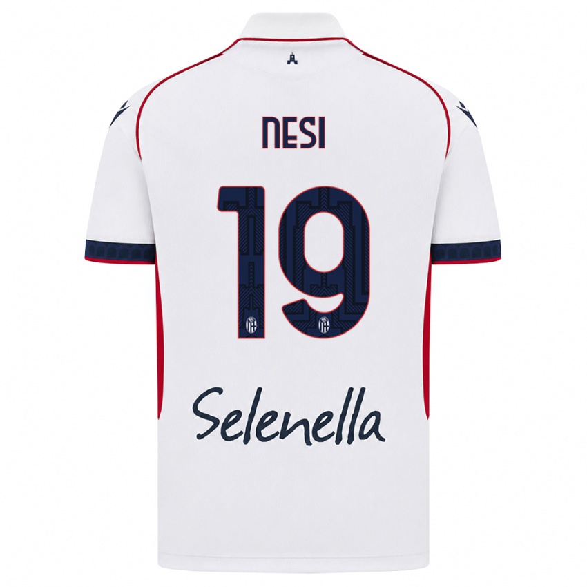 ילדים Luca Nesi #19 לבן אדום כחול מלכותי הרחק ג'רזי 2026/27 חולצה קצרה