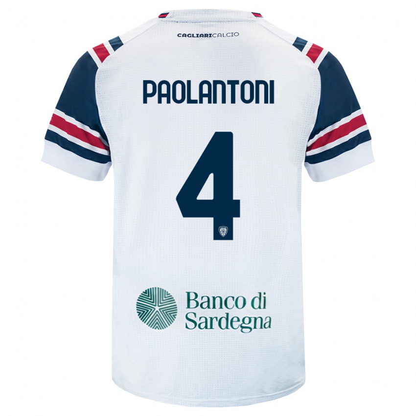 ילדים Mattia Paolantoni #4 לבן אדום ירוק הרחק ג'רזי 2026/27 חולצה קצרה