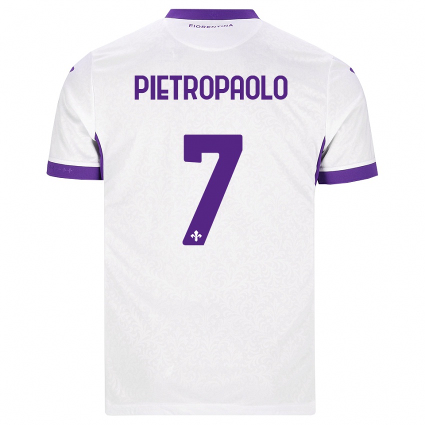 ילדים Mario Pietropaolo #7 לבן סגול הרחק ג'רזי 2026/27 חולצה קצרה