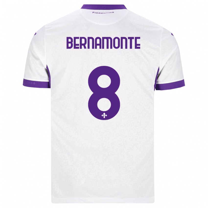 ילדים Lorenzo Bernamonte #8 לבן סגול הרחק ג'רזי 2026/27 חולצה קצרה