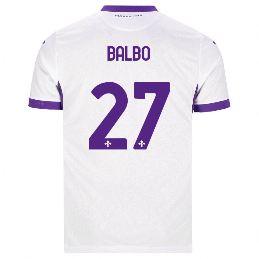ילדים Luis Balbo #27 לבן סגול הרחק ג'רזי 2026/27 חולצה קצרה