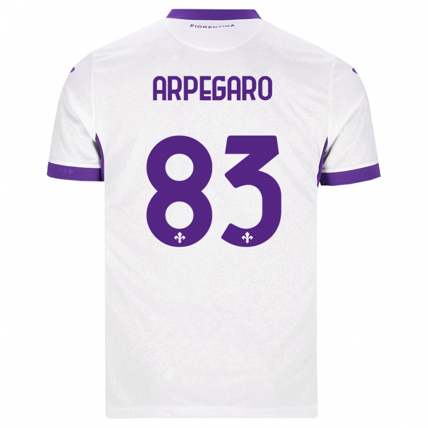 ילדים Sofia Arpegaro #83 לבן סגול הרחק ג'רזי 2026/27 חולצה קצרה