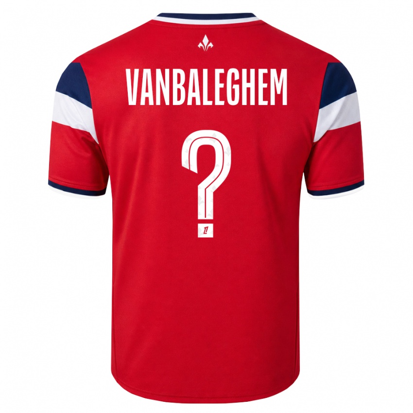 גברים Valentin Vanbaleghem #0 אדום לבן כחול מלכותי ג'רזי ביתית 2026/27 חולצה קצרה