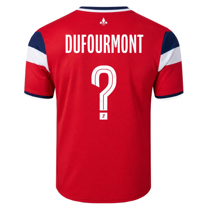 גברים Eléa Dufourmont #0 אדום לבן כחול מלכותי ג'רזי ביתית 2026/27 חולצה קצרה