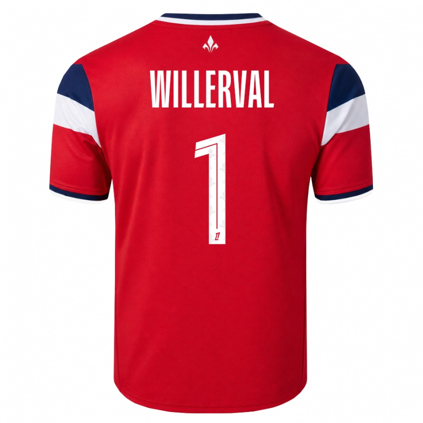 גברים William Willerval #1 אדום לבן כחול מלכותי ג'רזי ביתית 2026/27 חולצה קצרה