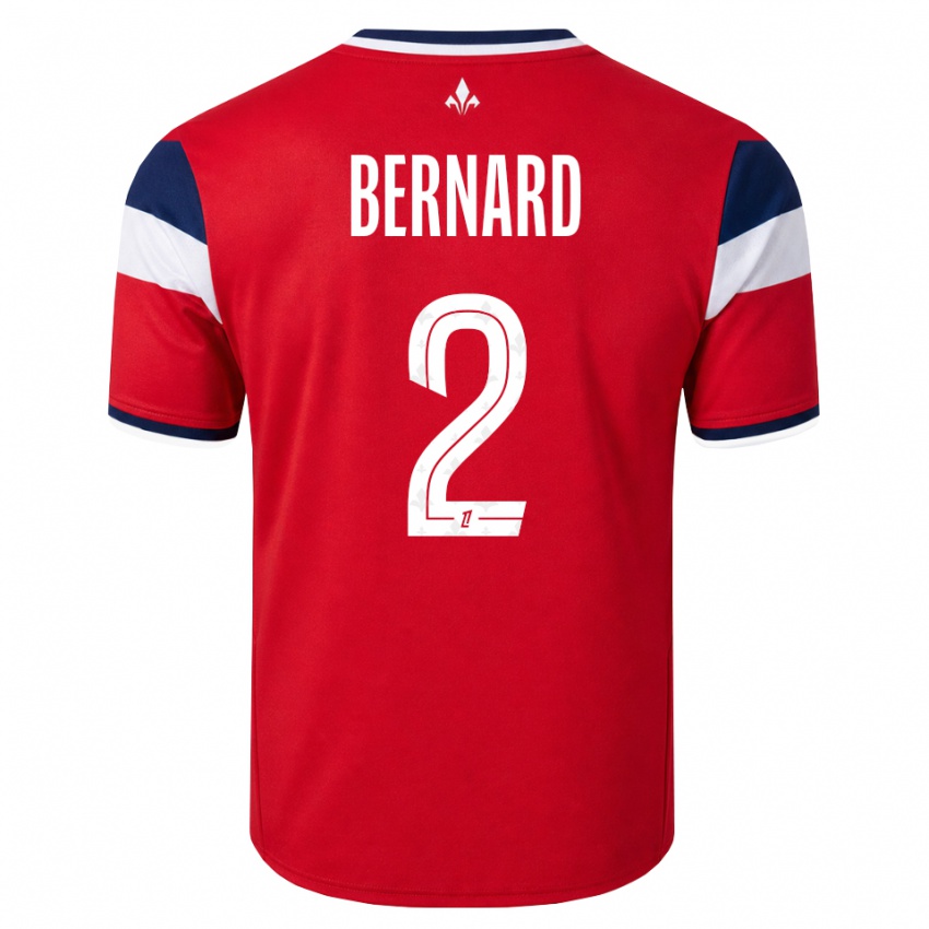 גברים Loïk Bernard #2 אדום לבן כחול מלכותי ג'רזי ביתית 2026/27 חולצה קצרה