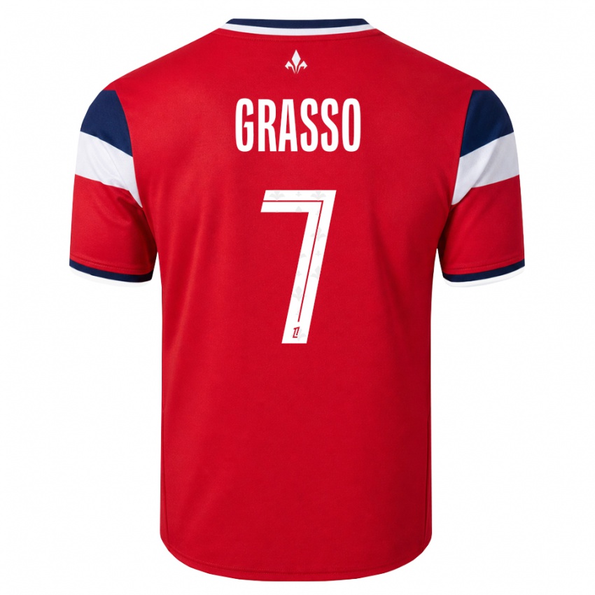 גברים Enzo Grasso #7 אדום לבן כחול מלכותי ג'רזי ביתית 2026/27 חולצה קצרה