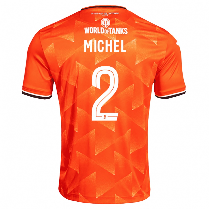 גברים Raphaël Michel #2 כתום לבן שחור ג'רזי ביתית 2026/27 חולצה קצרה