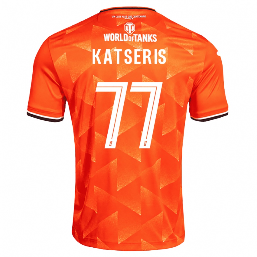 גברים Panos Katseris #77 כתום לבן שחור ג'רזי ביתית 2026/27 חולצה קצרה